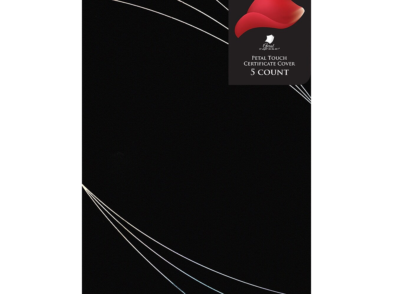 Great Papers Petal Touch Certificate Holders, 9.34" x 12", Modern Black, 5/Pack (2019002)