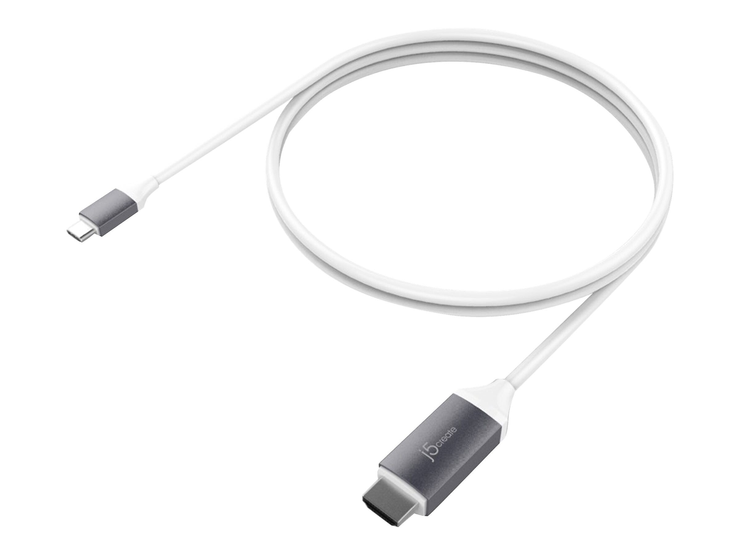 j5create 6' USB-C to HDMI Audio/Video Cable, Male to Male, Gray (JCC153G)