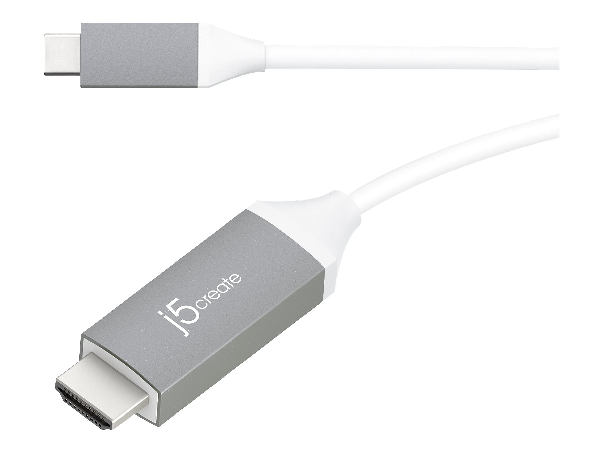 j5create 6' USB-C to HDMI Audio/Video Cable, Male to Male, Gray (JCC153G)