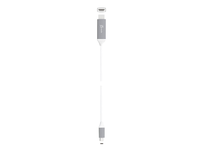 j5create 6' USB-C to HDMI Audio/Video Cable, Male to Male, Gray (JCC153G)