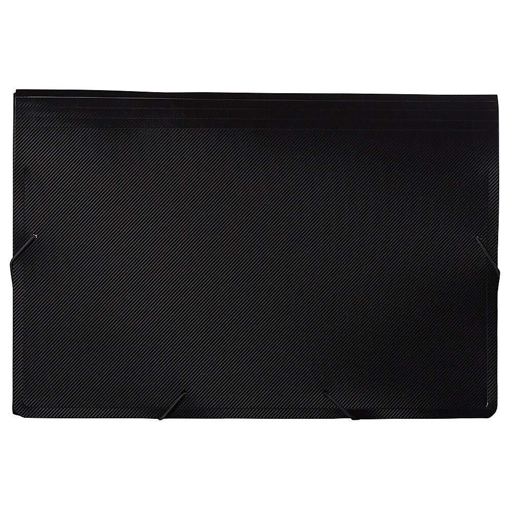 JAM Paper 13 Pocket Plastic Expanding File, Accordion Folders, Legal Size, 10 x 15, Black, 24/Pack (2163584B)