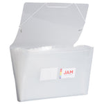JAM Paper® 13 Pocket Plastic Expanding File, Accordion Folders, Legal Size, 10 x 15, Clear, Sold Individually (2167014)