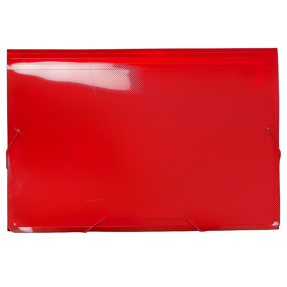 JAM Paper® 13 Pocket Plastic Expanding File, Accordion Folders, Legal Size, 10 x 15, Red, Sold Individually (419EX13RE)