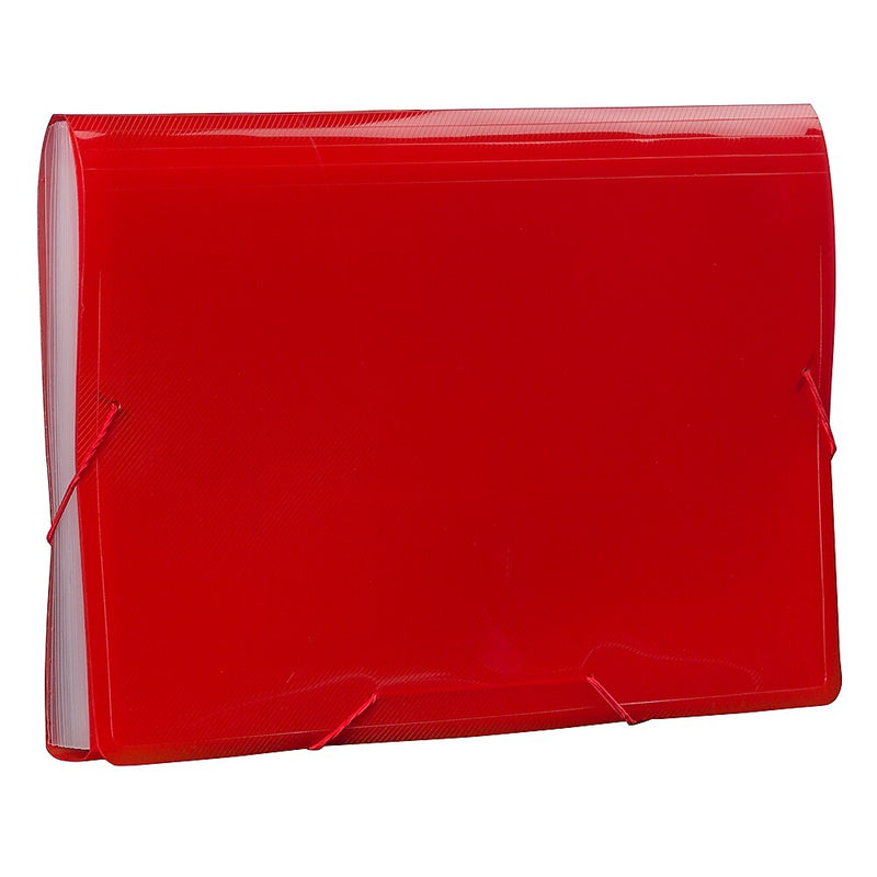 JAM Paper® 13 Pocket Plastic Expanding File, Accordion Folders, Legal Size, 10 x 15, Red, Sold Individually (419EX13RE)