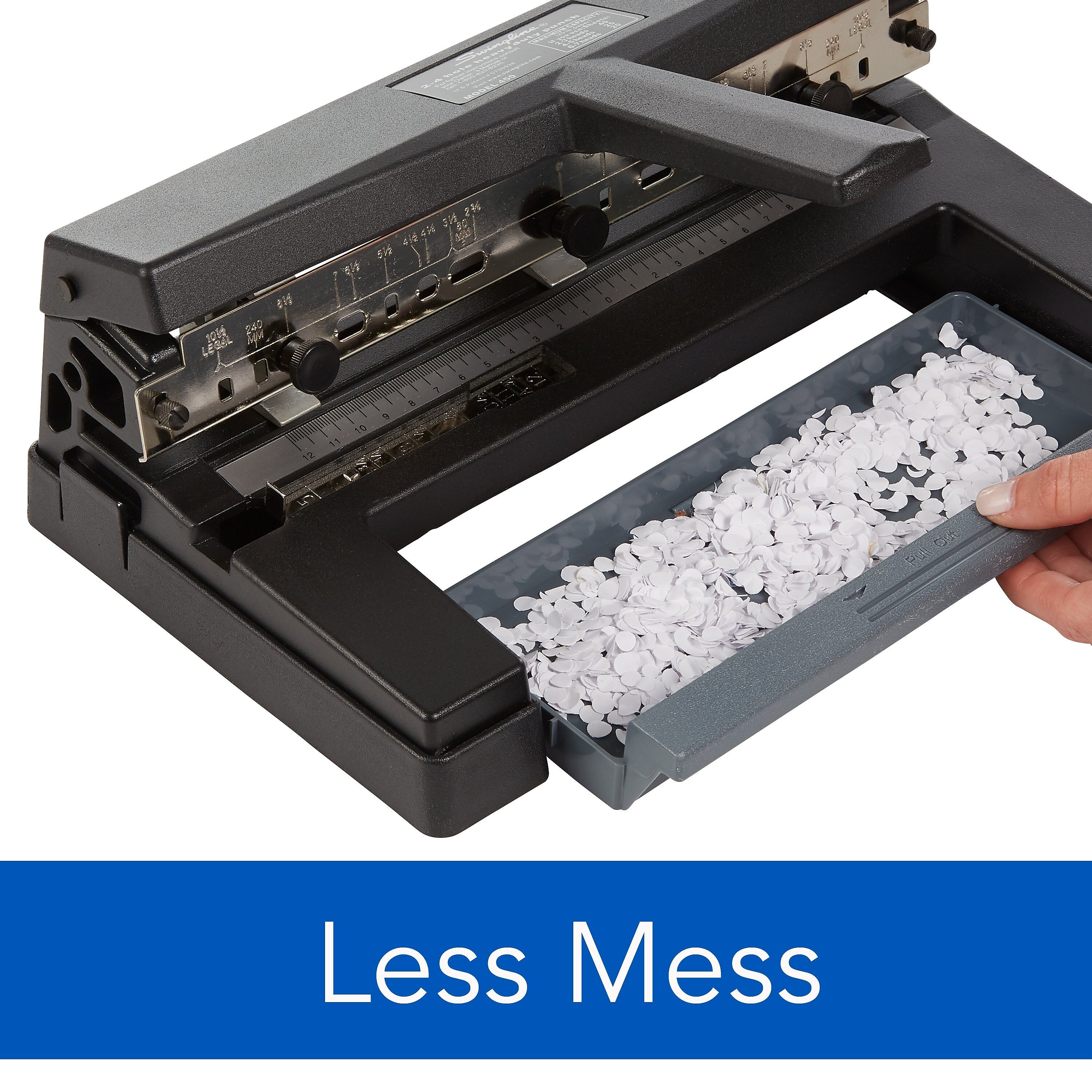 Swingline Heavy Duty Desktop Adjustable Hole Punch, 40 Sheet Capacity, Black (74450)