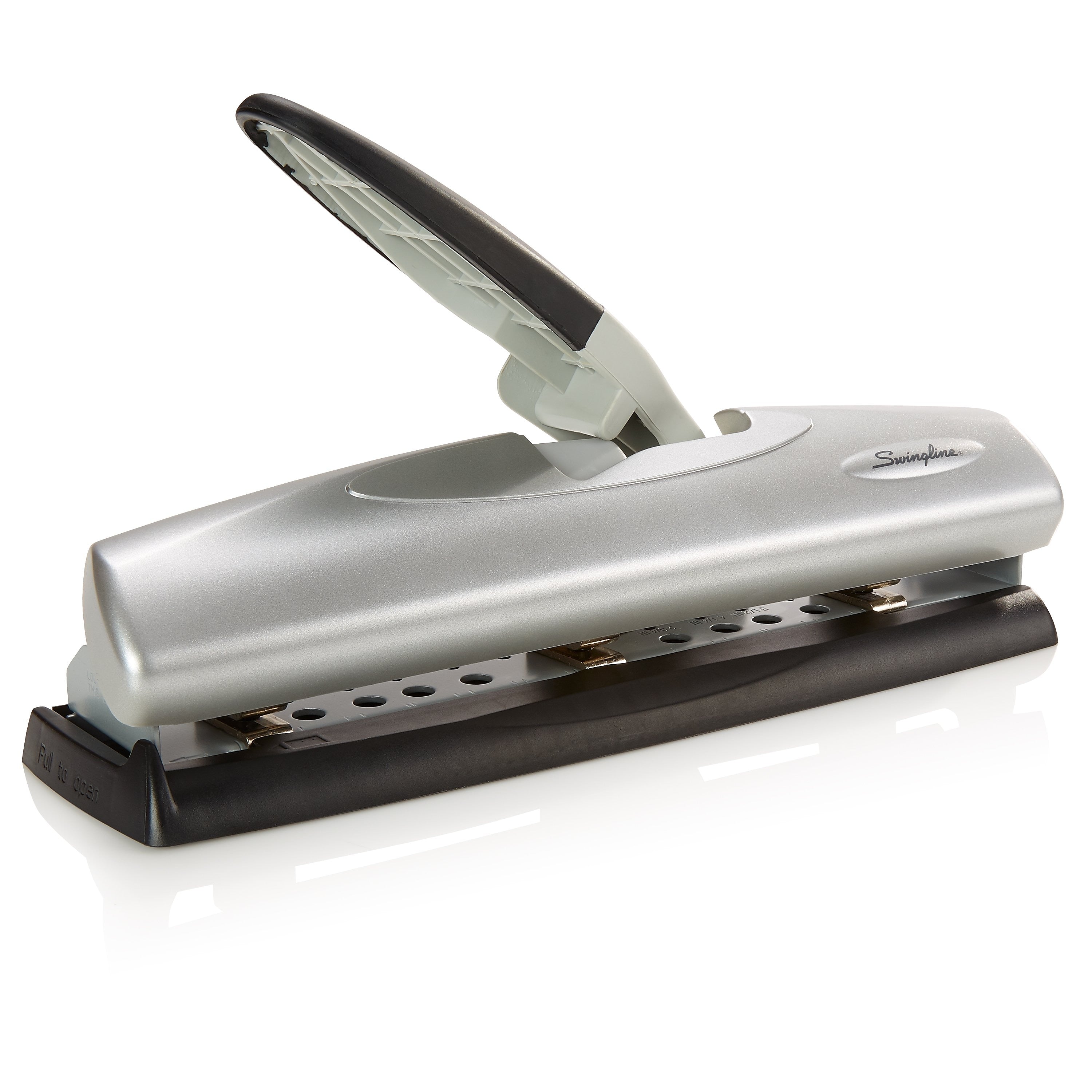 Swingline LightTouch Desktop Adjustable Hole Punch, 20 Sheet Capacity, Black/Silver (74030)