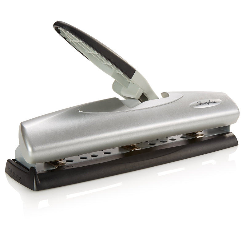 Swingline LightTouch Desktop Adjustable Hole Punch, 20 Sheet Capacity, Black/Silver (74030)