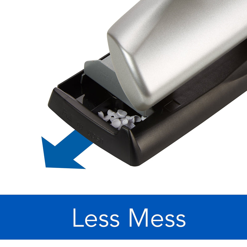 Swingline LightTouch Desktop Adjustable Hole Punch, 20 Sheet Capacity, Black/Silver (74030)