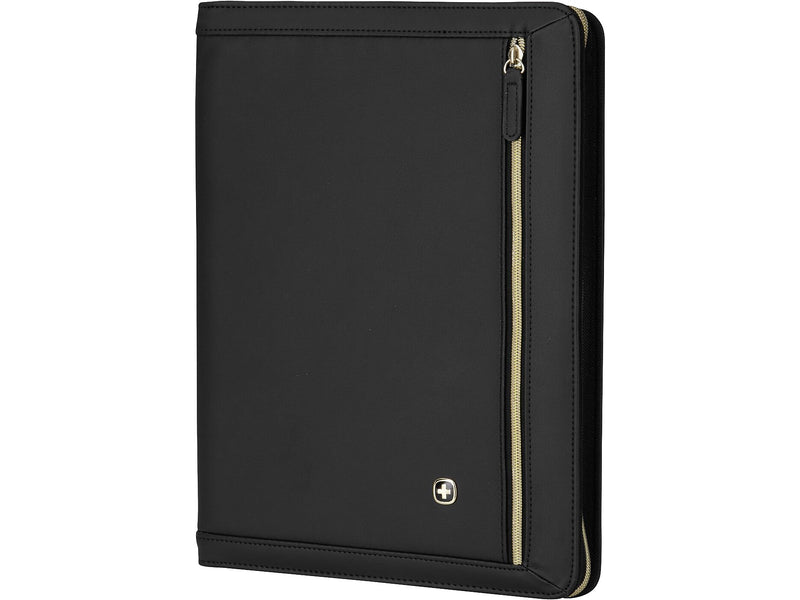 Wenger Amelie Polyester Padfolio with Zipper Closure, Black (601676)