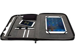 M-Edge Wireless Charging Faux Leather Padfolio with Zipper Closure, Black (UN1-PP-PU-B)