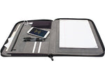 M-Edge Wireless Charging Faux Leather Padfolio with Zipper Closure, Black (UN1-PP-PU-B)
