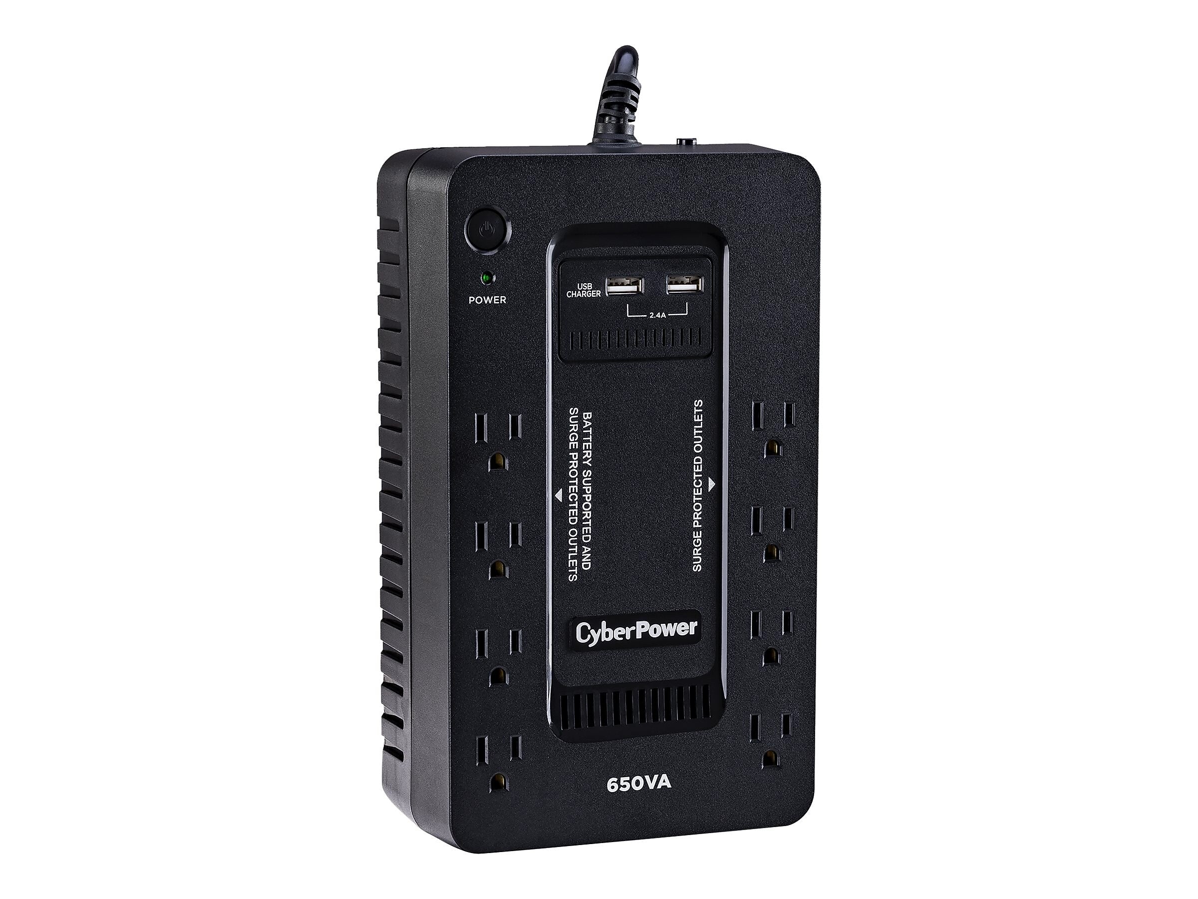 CyberPower 650VA 8-Outlet UPS, Black (SX650U)