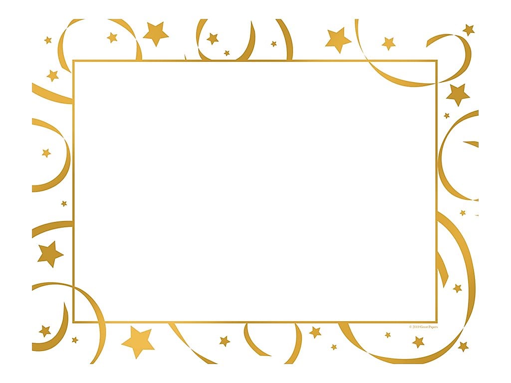 Great Papers Golden Star Certificates, 8.5" x 11", White/Gold, 15/Pack (2019011)