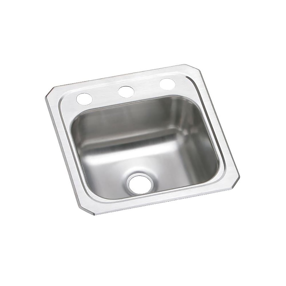 Elkay Celebrity 15" x 15" x 6-1/8", Single Bowl Top Mount Bar Sink, Brushed Satin (BCR153)
