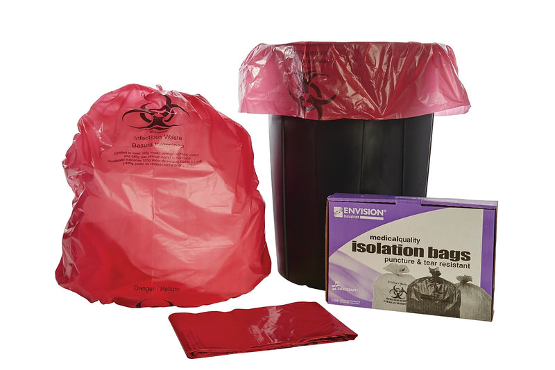 AbilityOne Isolation Bags, 37 X 50 RED LLDPE