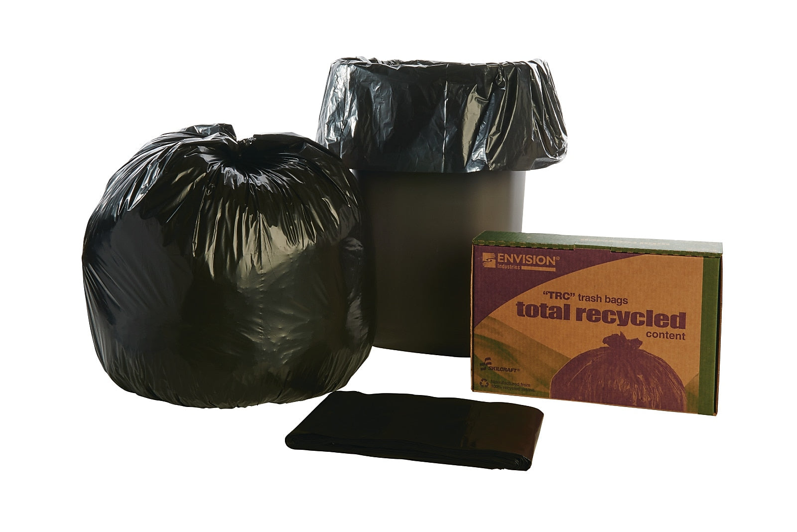 AbilityOne Trash Bags, 33 X 40 Brown/Black LLDPE, 100/Bx