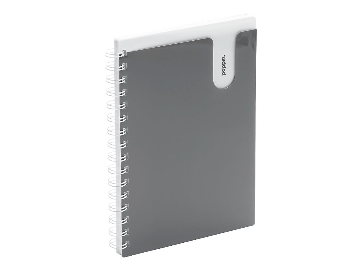 Poppin Pocket Notebook, 8.5" x 6", College Ruled, 80 Sheets, Dark Gray (104436)