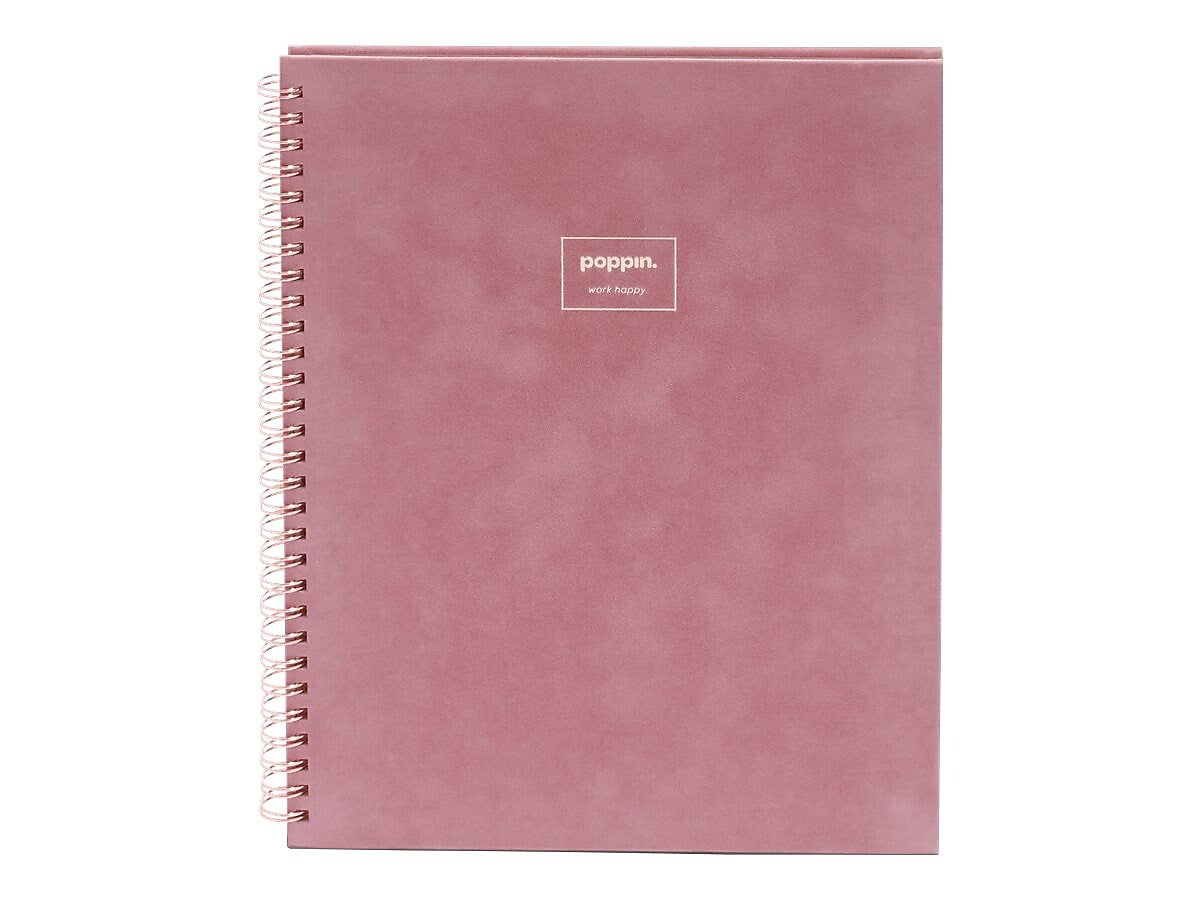 Poppin Velvet 1-Subject Professional Notebooks, 8.25" x 10.25", College Ruled, 40 Sheets, Pink (106158)