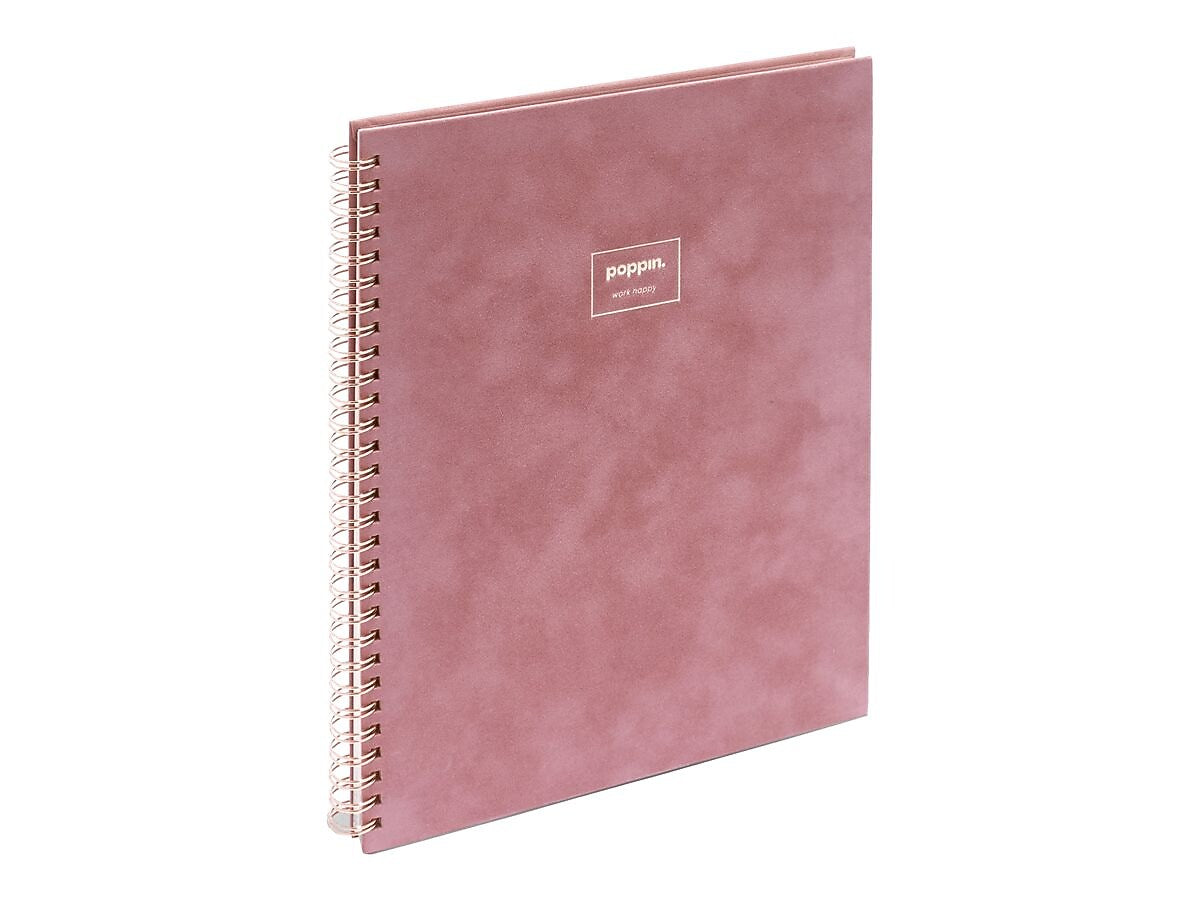 Poppin Velvet 1-Subject Professional Notebooks, 8.25" x 10.25", College Ruled, 40 Sheets, Pink (106158)