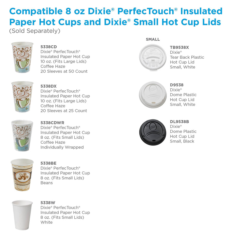 Dixie PerfecTouch Insulated Paper Hot Cups, 8 oz., Coffee Haze, 50/Pack (5338CD)