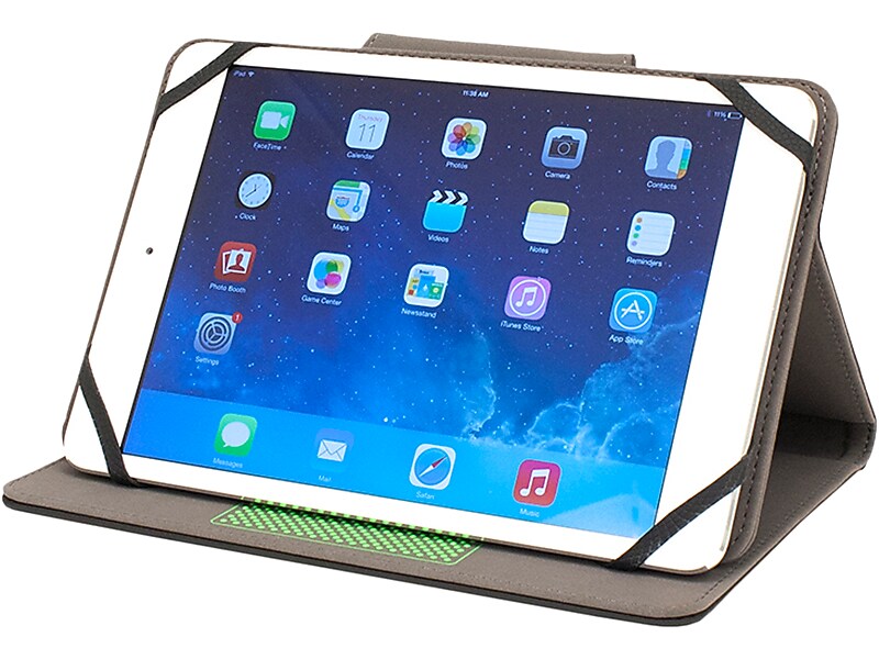 M-Edge U7-SK-MF-BL Sneak Faux Leather Case for 7" Tablets, Black/Lime