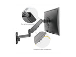 SIIG High Premium Aluminum Gas Spring Wall Mount - Single Monitor Arm, Up to 32", Black (CE-MT2L12-S1)