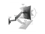 SIIG High Premium Aluminum Gas Spring Wall Mount - Single Monitor Arm, Up to 32", Black (CE-MT2L12-S1)
