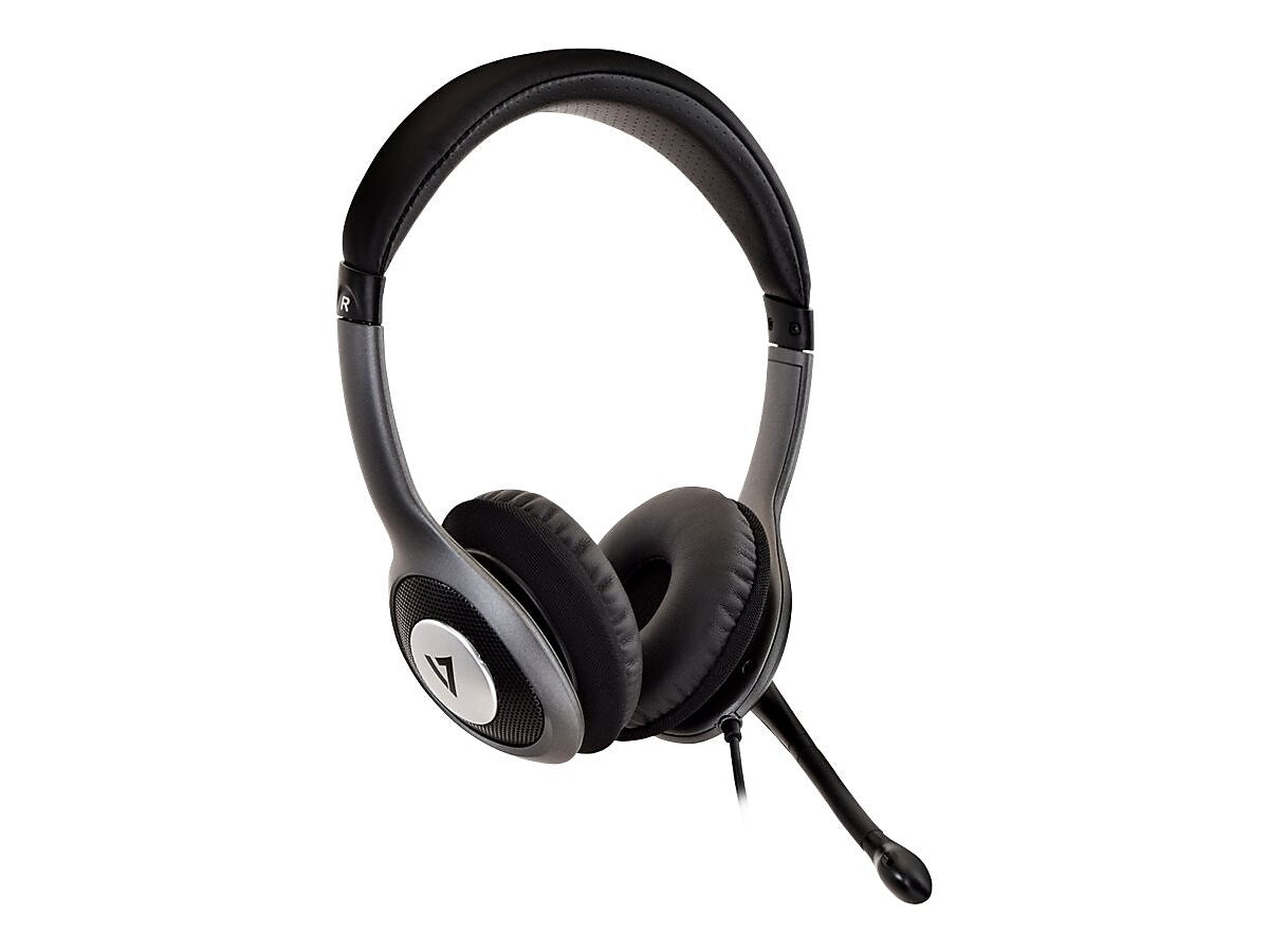 V7 Noise Canceling Stereo Headset, Over-the-Head, Gray/Black (HU521-2NP)