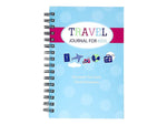 Kahootie Co. Travel Journal For Kids Hardcover Journal, 5.5" x 8.5", Wide Ruled, Pink/Teal, 60 Pages (TRAVTP-H)