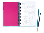 Kahootie Co. Travel Journal For Kids Hardcover Journal, 5.5" x 8.5", Wide Ruled, Pink/Teal, 60 Pages (TRAVTP-H)