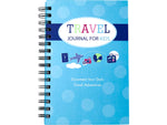 Kahootie Co. Travel Journal For Kids Hardcover Journal, 5.5" x 8.5", Wide Ruled, Blue/Teal, 60 Pages (TRAVTB-H)