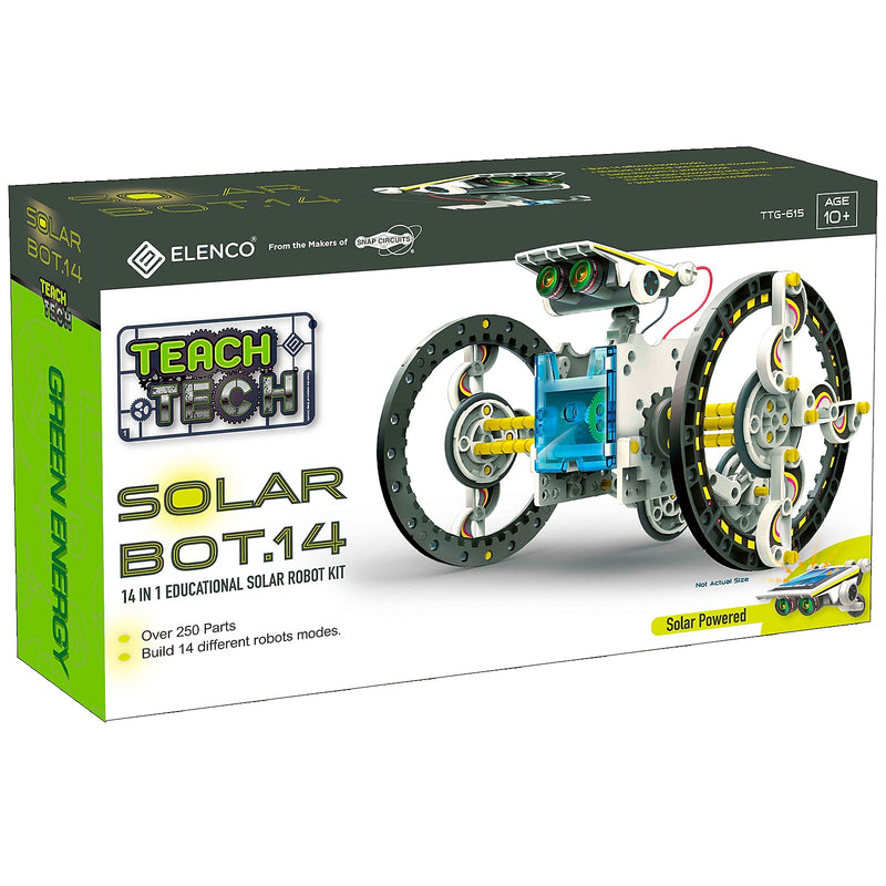Elenco Teach Tech SolarBot.14 Solar Robot Kit, 250 Pieces, Blue/Yellow (EE-TTG615)