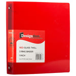 JAM Paper Designders 1" 3-Ring Flexible Poly Binders, Red (751T1RE)