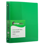 JAM Paper Heavy Duty 1" 3-Ring Flexible Poly Binders, Green (751T1GR)