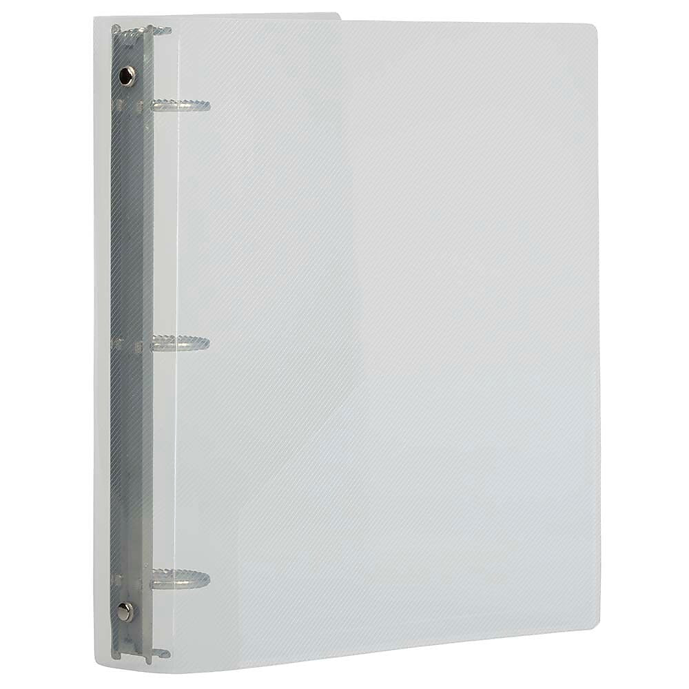 JAM Paper 1 1/2" 3-Ring Flexible Poly Binders, Clear Glass Twill (762T15CL)