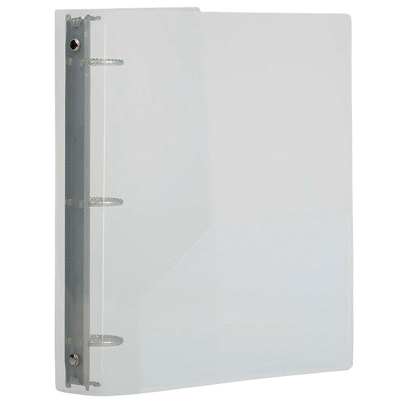 JAM Paper 1 1/2" 3-Ring Flexible Poly Binders, Clear Glass Twill (762T15CL)
