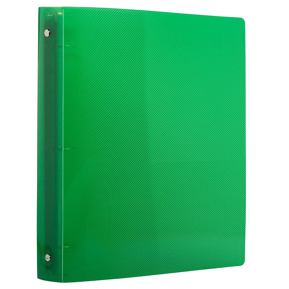 JAM Paper Heavy Duty 1" 3-Ring Flexible Poly Binders, Green (751T1GR)