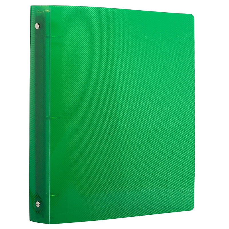 JAM Paper Heavy Duty 1" 3-Ring Flexible Poly Binders, Green (751T1GR)