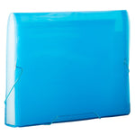 JAM Paper Plastic Accordion File Folder, 13 Pocket, Letter Size, Blue Grid (21621716)