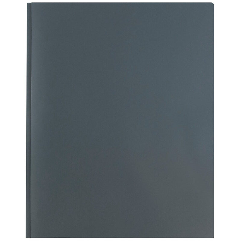 JAM Paper POP 2-Pocket Plastic Folders with Metal Prongs Fastener Clasps, Grey, 6/Pack (382ECgyu)