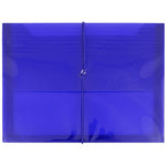 JAM Paper® Plastic Expanding Envelope, Elastic Closure, 9.75" x 13" w/ 2" Expansion, Blue (218E25BU)