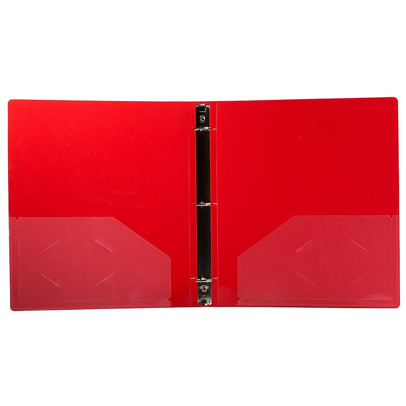JAM Paper Designders 1" 3-Ring Flexible Poly Binders, Red (751T1RE)