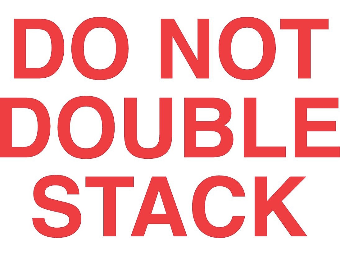 Decker Do Not Double Stack Shipping Labels, 3" x 5", White/Red, 500/Roll (DL1120C)