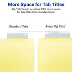 Avery Big Tab Insertable Paper Dividers, Clear 8 Tab, Buff  (11112)