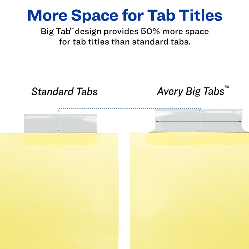 Avery Big Tab Insertable Paper Dividers, Clear 8 Tab, Buff  (11112)