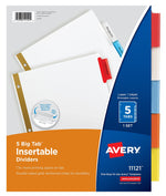 Avery Big Tab Insertable Paper Dividers, Assorted Color 5 Tab, White (11121)