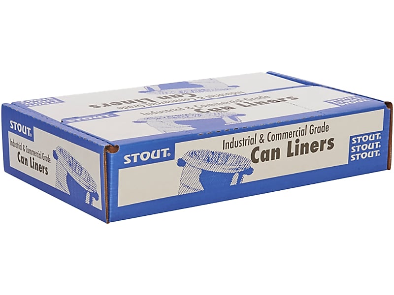 Stout 56 Gallon Industrial Trash Bag, 40" x 48", Low Density, 1.5, Brown, 100 Bags/Box (STOT4048B15)