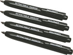 AbilityOne SKILCRAFT Tank Permanent Markers, Chisel Tip, Black Ink, 4/Pack (7520-01-555-0297)
