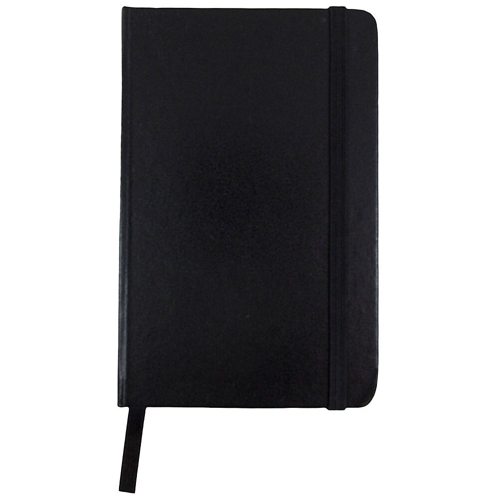 JAM Paper Pocket Notebook, 3.75" x 5.625", Narrow Ruled, 100 Sheets, Black (340526602)