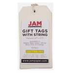 JAM PAPER 4 3/4" Gift Tags with String, White, 100/Pack (3919712B)